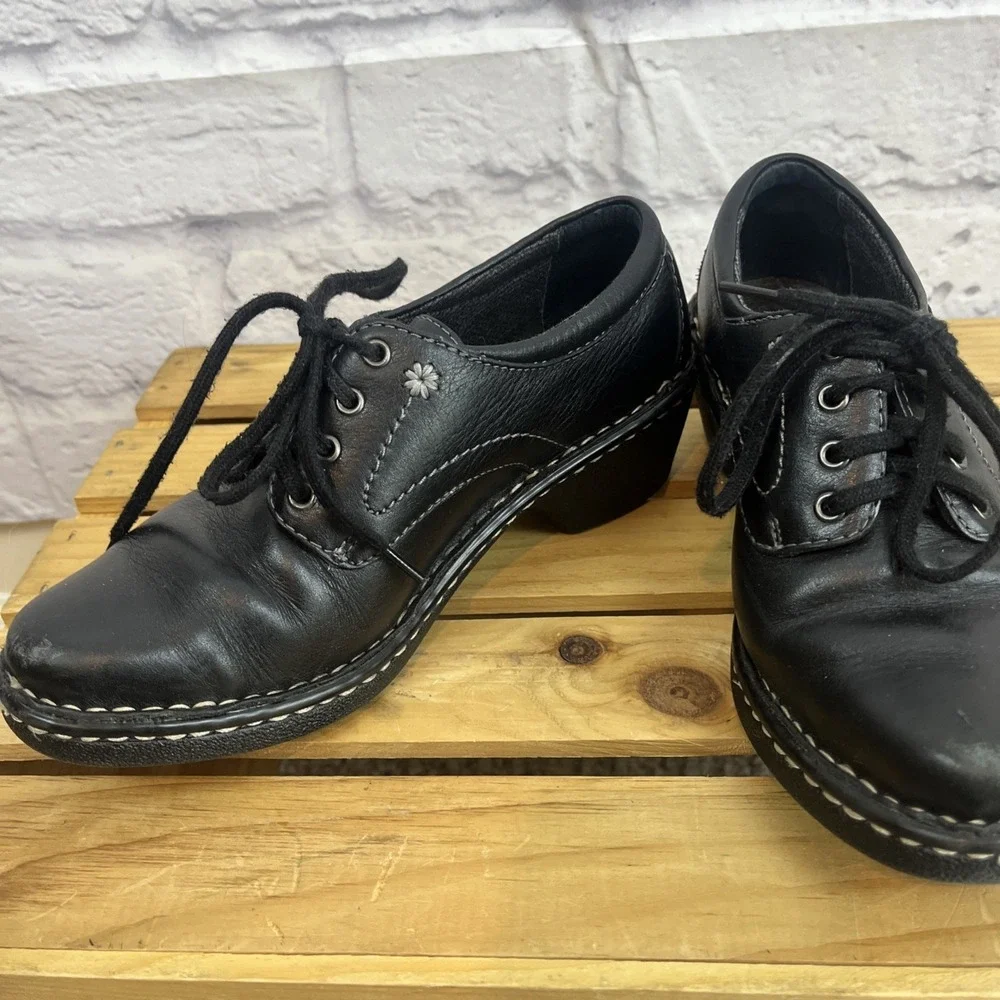 Eastland Foreside Y2K Dark Academia Leather Chunky Heel Oxford Shoes Size 6